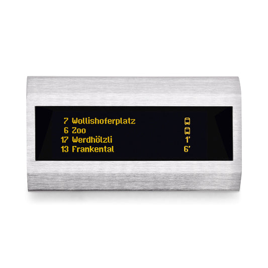 Tramli display shows tram, bus or train departure times